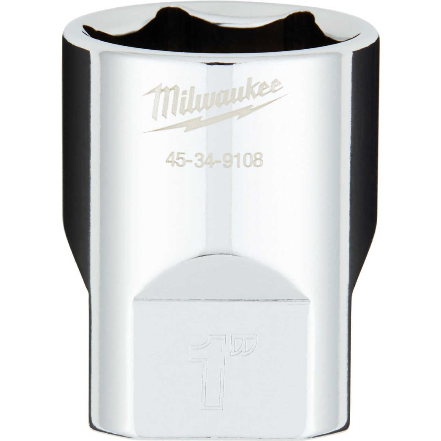 Milwaukee 1/2 In. Drive 1 In. 6-Point Shallow Standard Socket with FOUR FLAT Sides Image 1