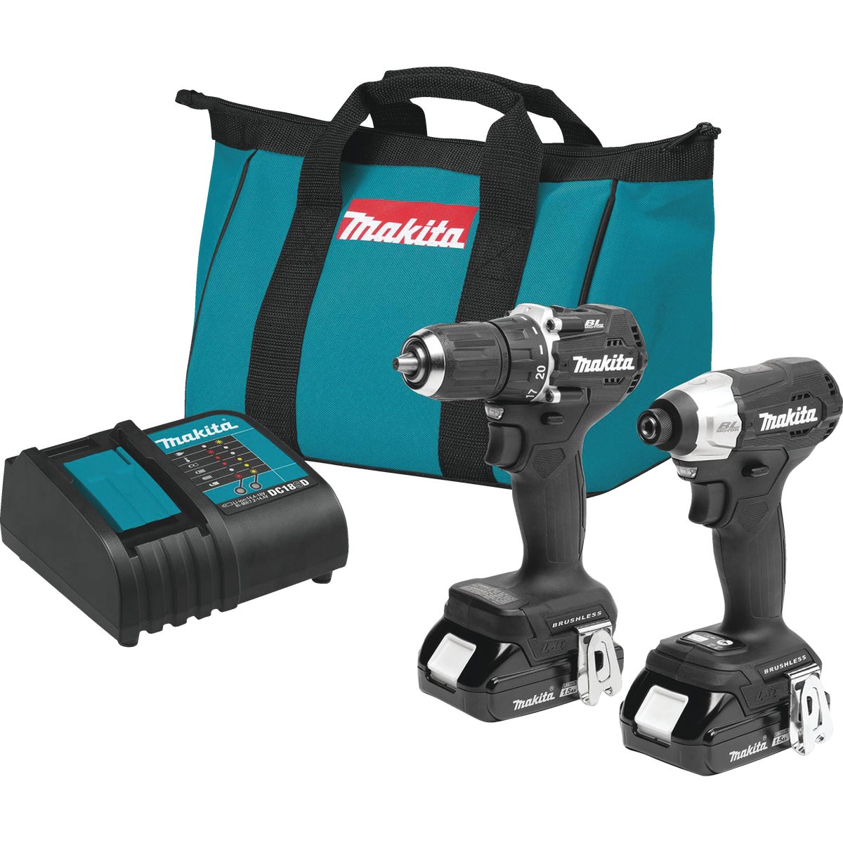 Makita 18V LXT 2-Tool Lithium-Ion Brushless Sub-Compact Drill/Driver & Impact Driver Cordless Tool Combo Kit