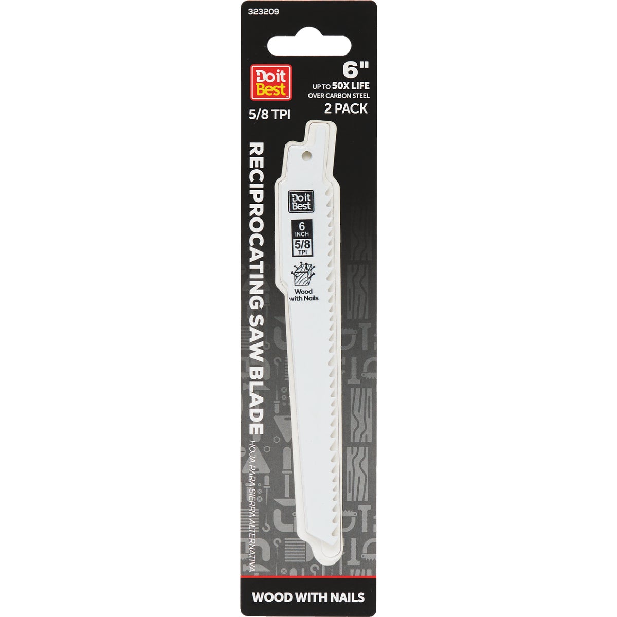Do it Best 6 In. 5/8 TPI Bi-Metal Nail-Embedded Wood Reciprocating Saw Blade (2-Pack) Image 1