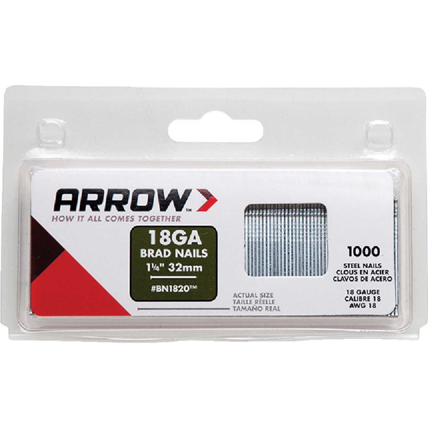 Arrow 18-Gauge Steel Brad Nail, 1-1/4 In. (1000-Pack) Image 1