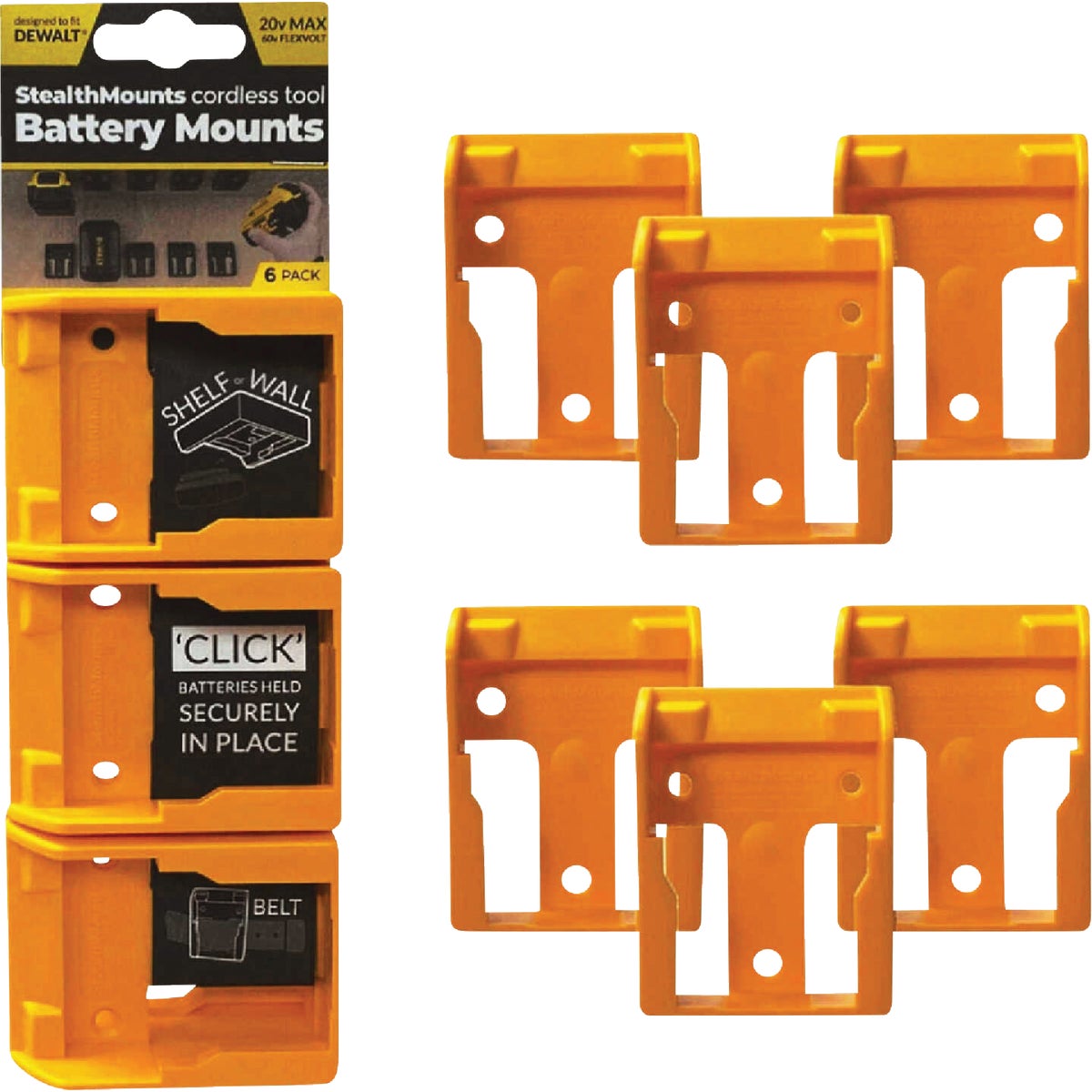 StealthMounts Battery Mounts for DEWALT 20V/60V MAX (6-Pack) Image 3