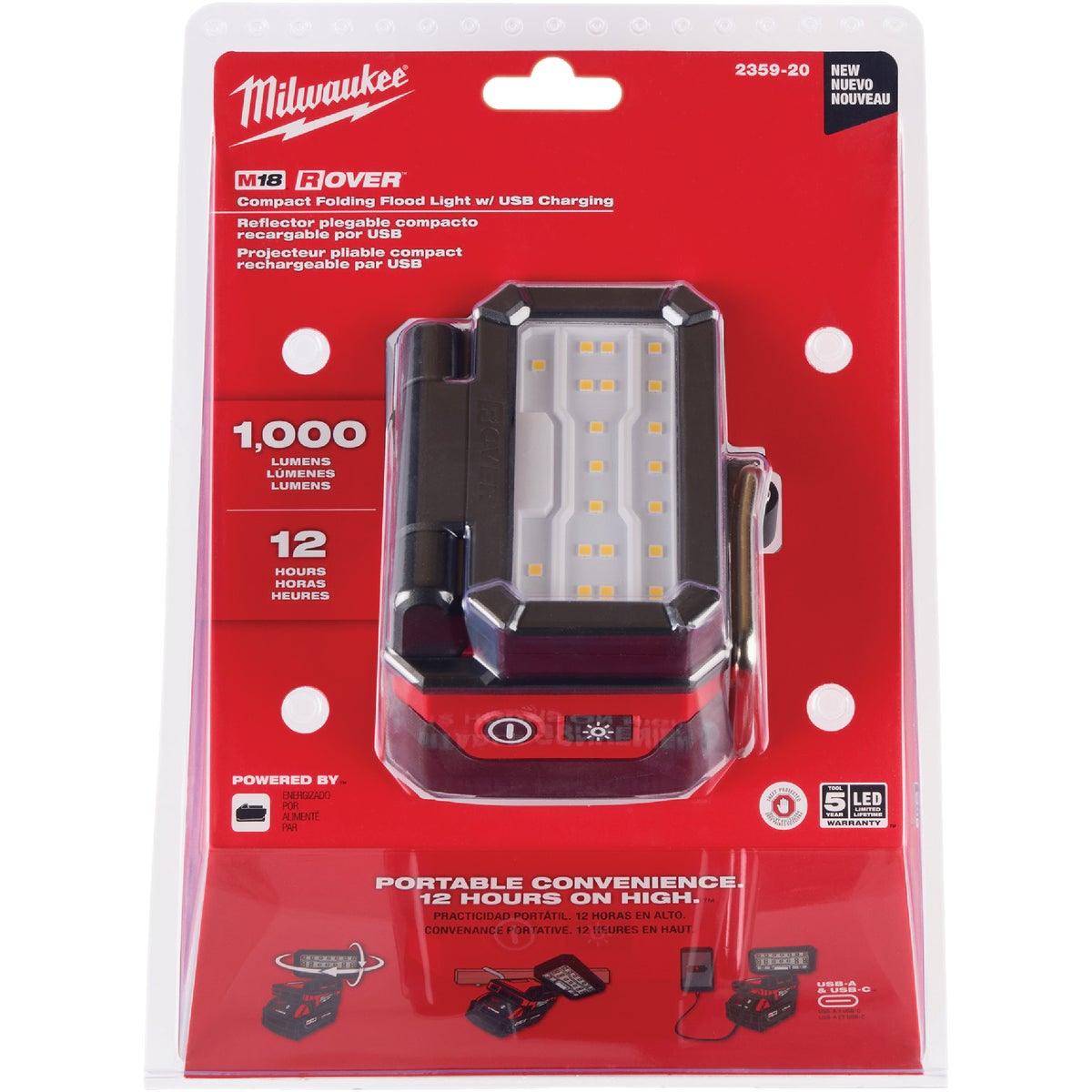 Milwaukee ROVER M18 Compact Folding USB Flood Light (Tool Only) Image 8
