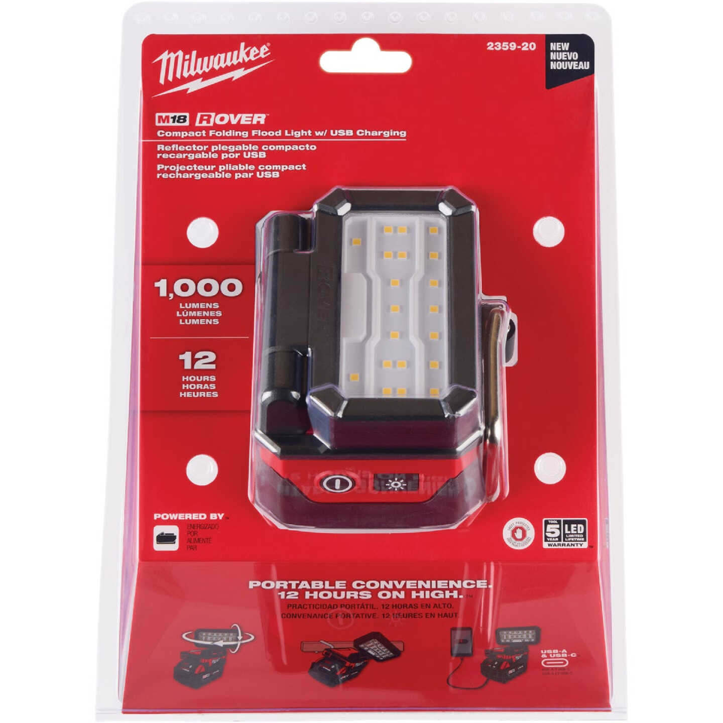Milwaukee ROVER M18 Compact Folding USB Flood Light (Tool Only) Image 8