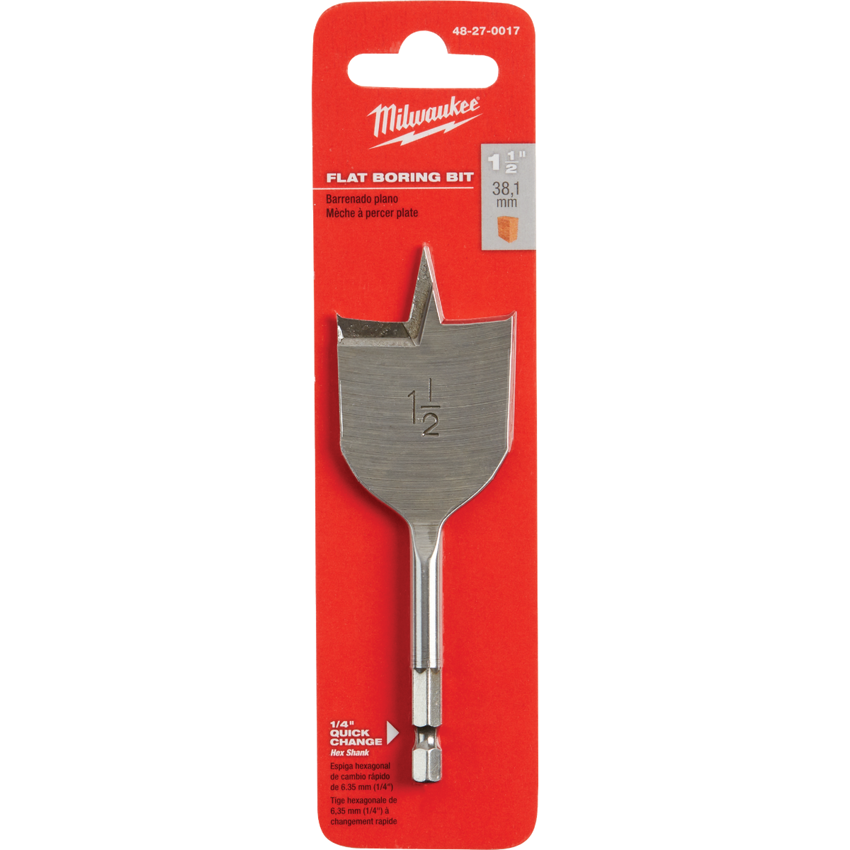 Milwaukee 1-1/2 In. x 4-1/2 In. Spade Bit Image 1