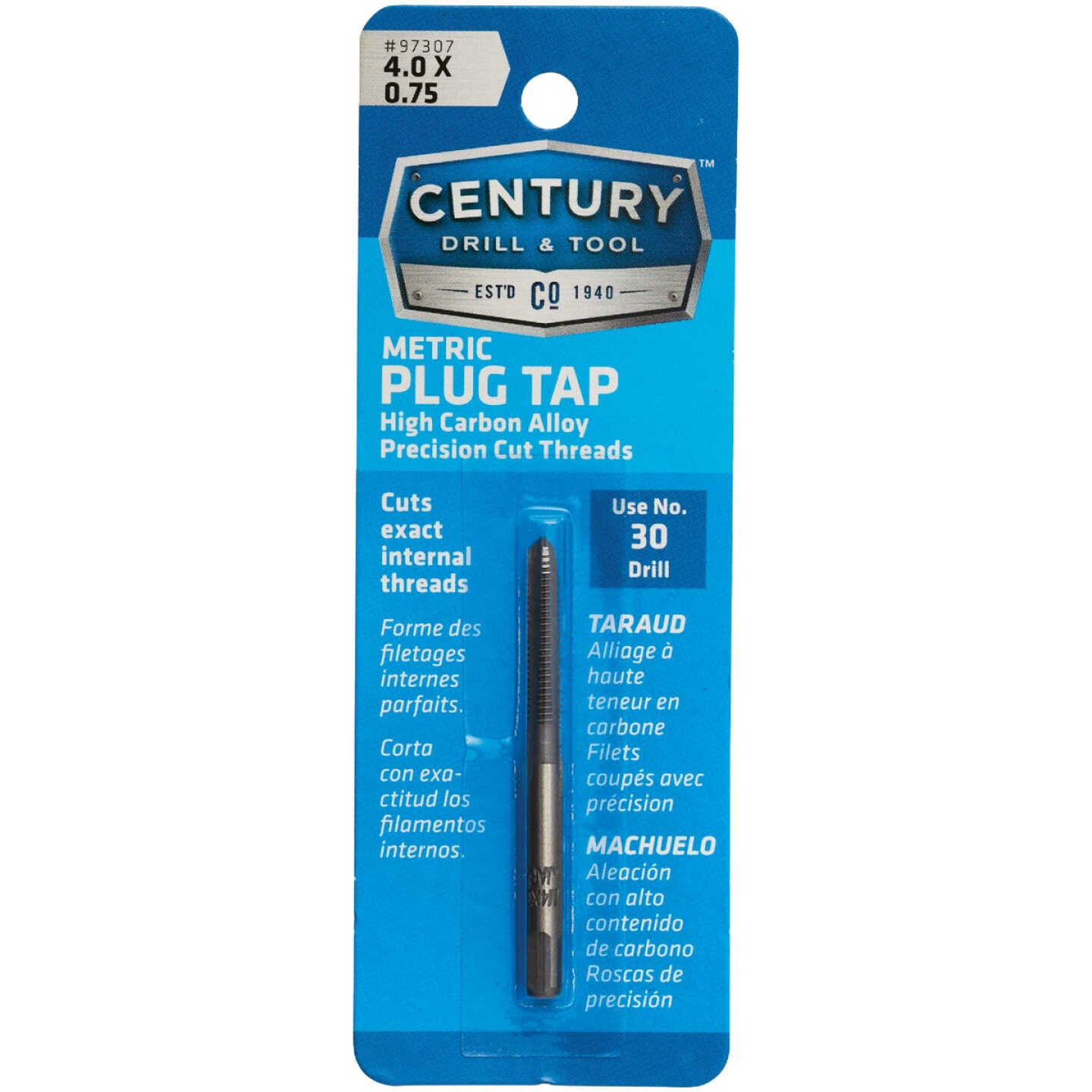 Century Drill & Tool 4.0x0.75 Carbon Steel Metric Tap Image 1
