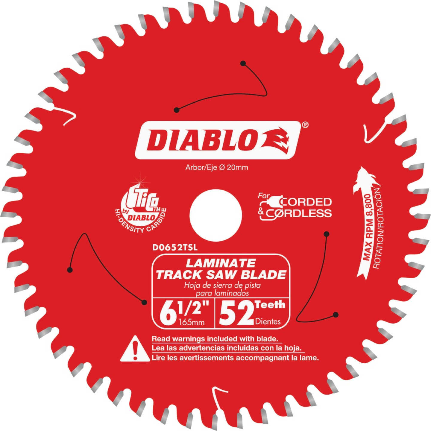 Diablo 6-1/2 In. 52-Tooth Laminate Track Saw Blade Image 1