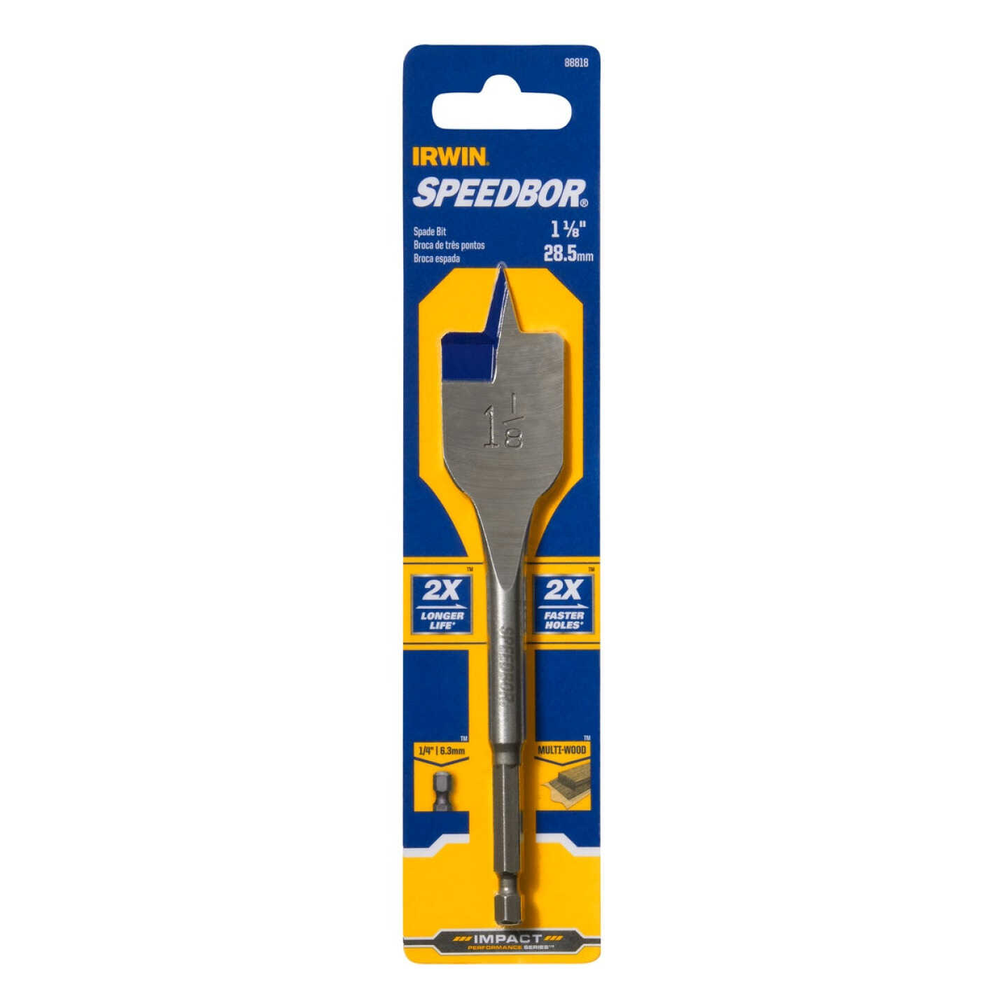 Irwin Speedbor 1-1/8 In. x 6 In. Spade Bit Image 2