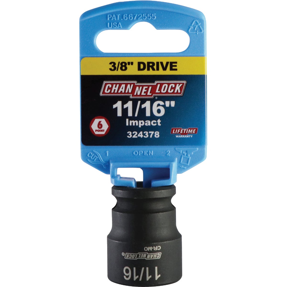 Channellock 3/8 In. Drive 11/16 In. 6-Point Shallow Standard Impact Socket Image 2