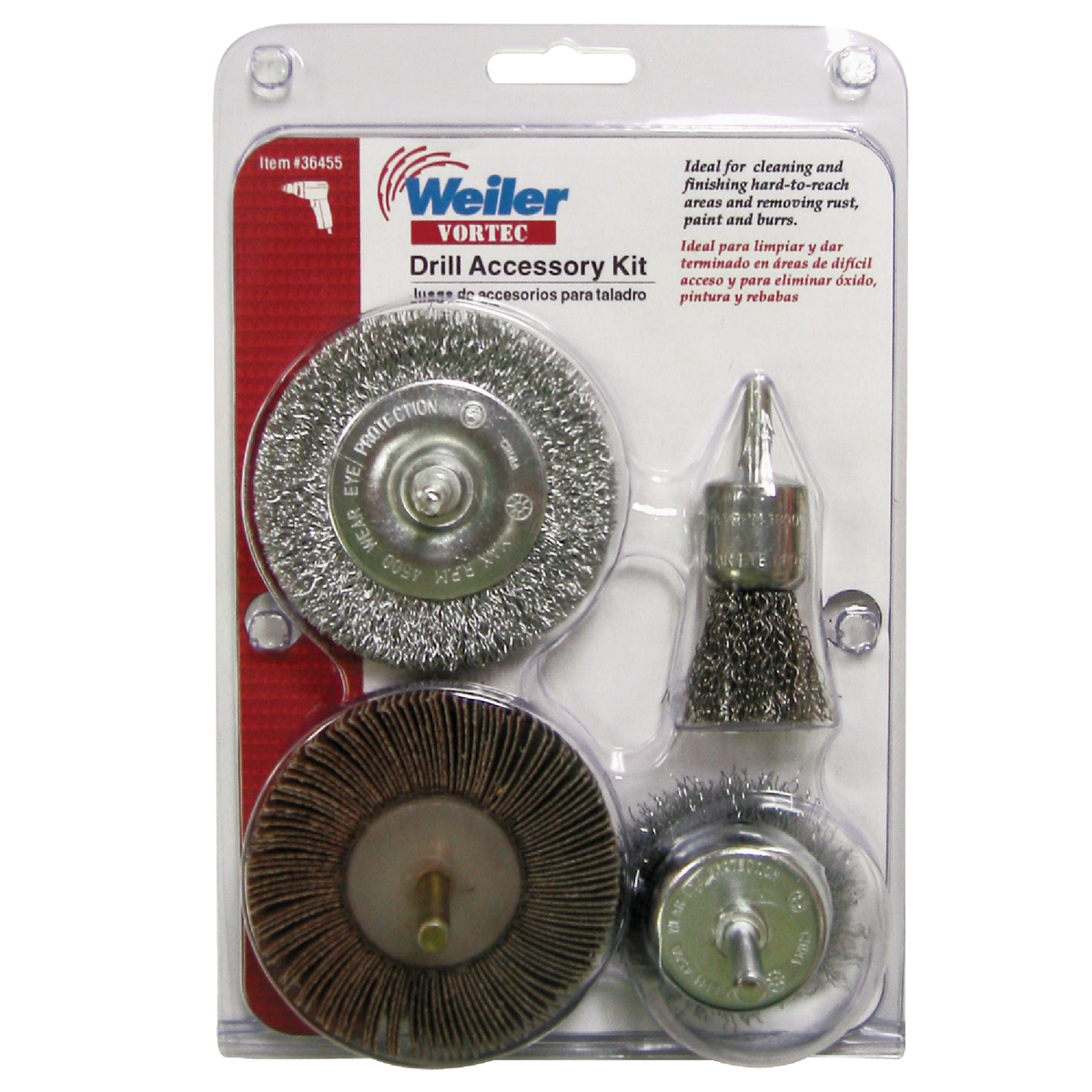 Weiler Vortec 4 pcs Abrasive Wheel & Brush Set Image 2