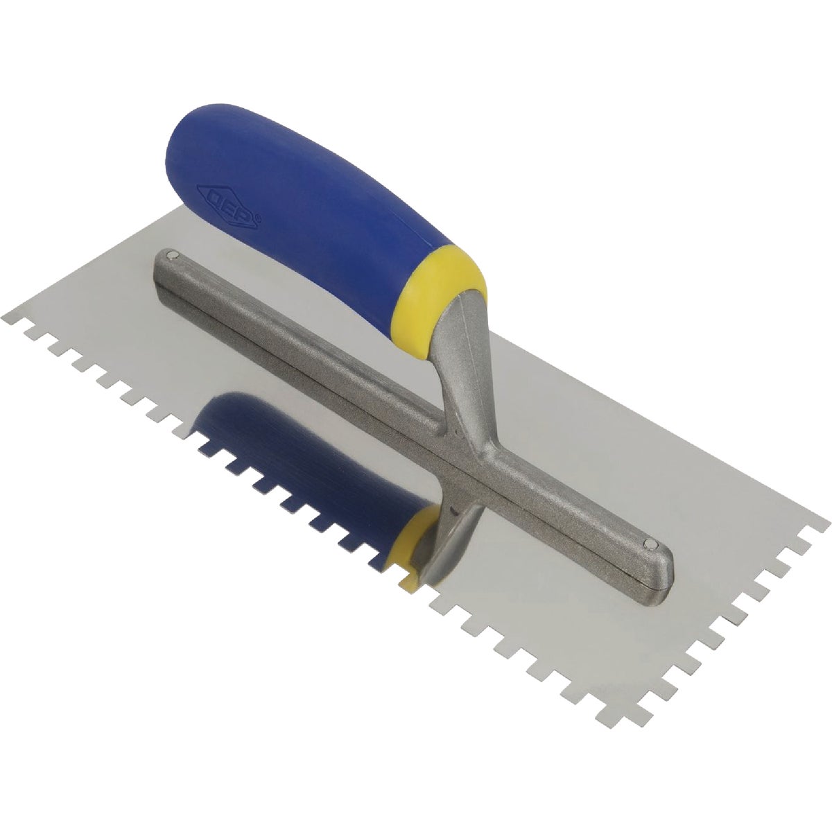 QEP 1/4 In. Stainless Steel Square Notched Trowel with Comfort Grip