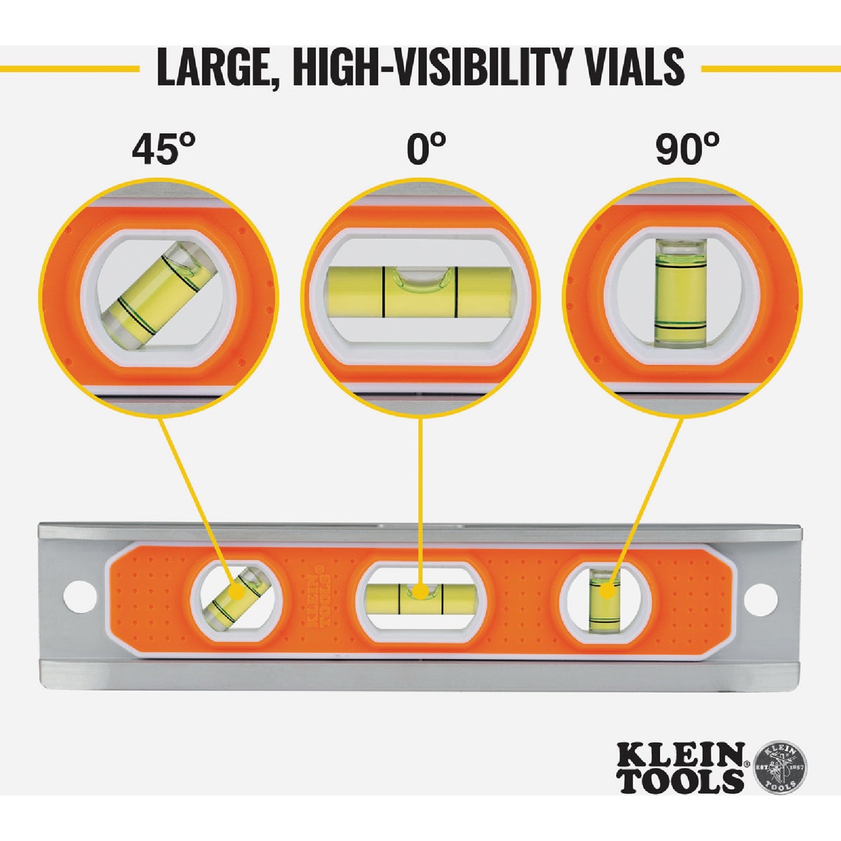 Klein 9 In. Aluminum Rare-Earth Magnet Torpedo Level Image 7