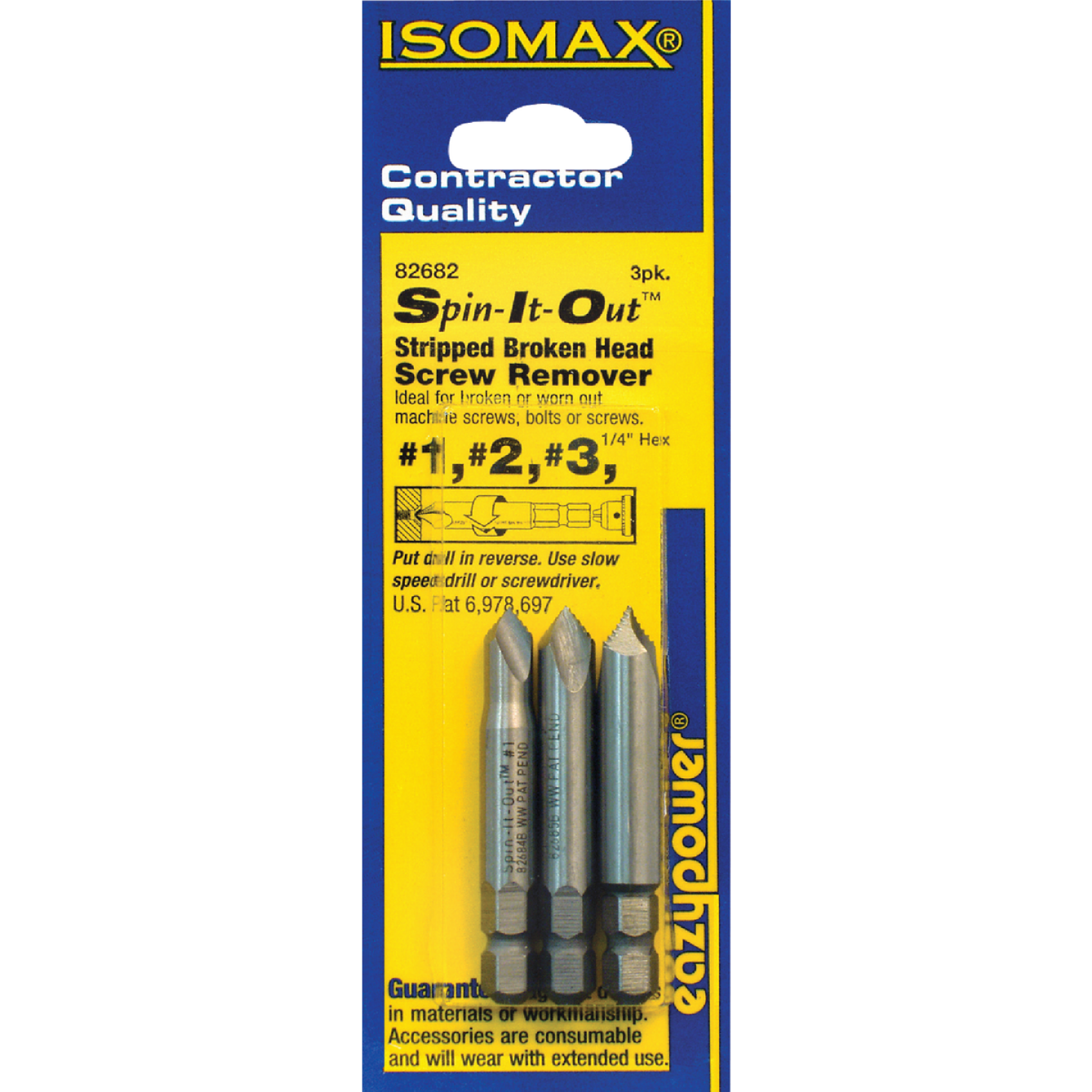 Eazypower Spin it Out 3-Piece Screw Extractor Set Image 1