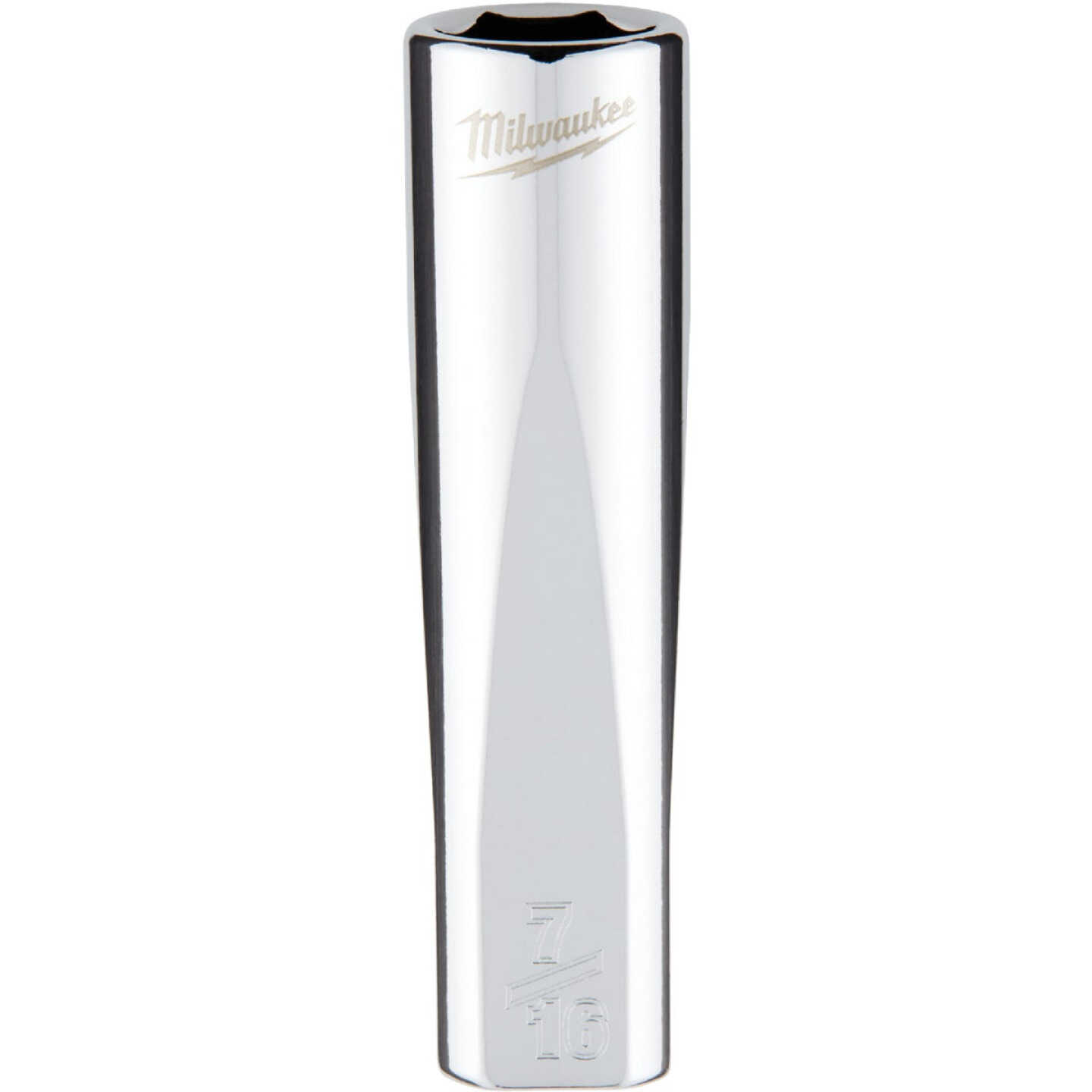 Milwaukee 3/8 In. Drive 7/16 In. 6-Point Deep Standard Socket with FOUR FLAT Sides Image 1