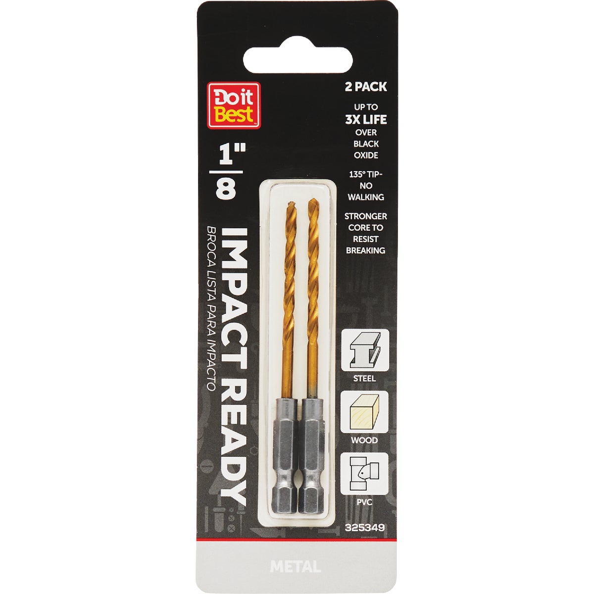 Do it Best 1/8 In. Impact Ready Titanium Hex Shank Drill Bit (2-Pack)