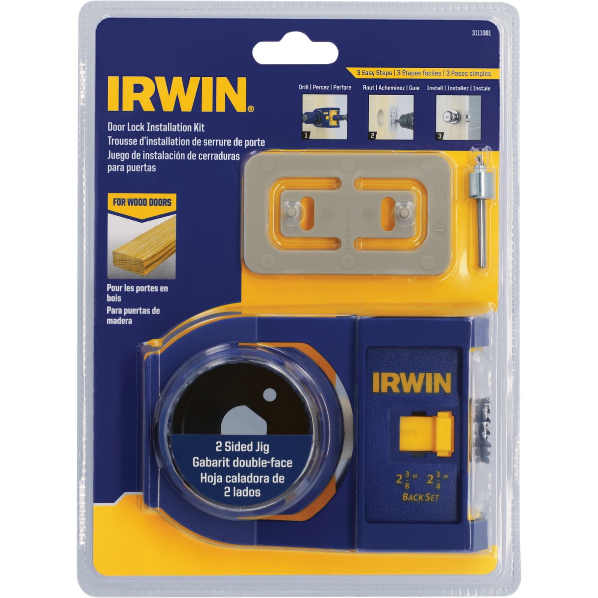 Irwin Carbon Steel Door Lock Installation Kit for Wood Doors Image 5