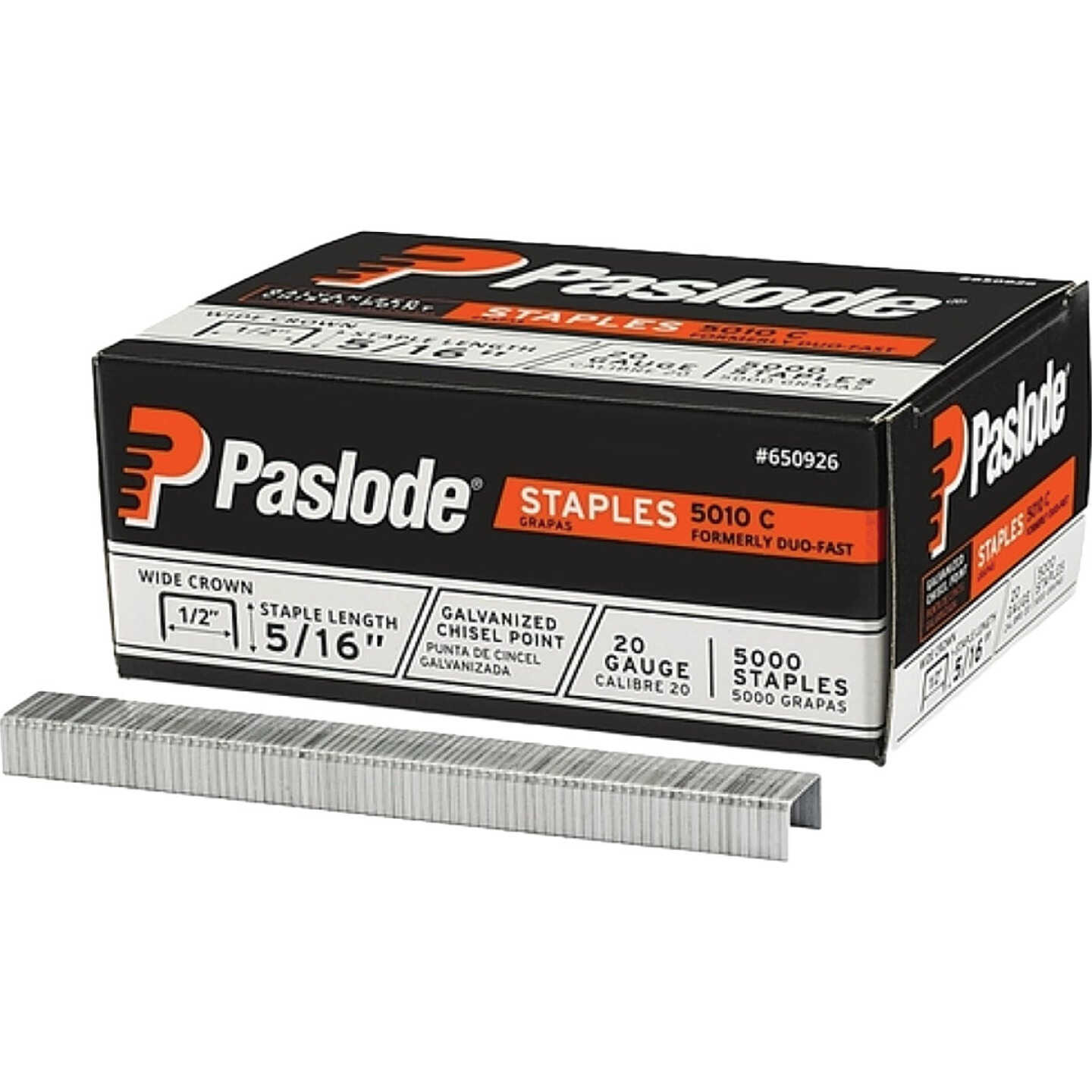 Paslode 1/2 In. x 5/16 In. 20-Gauge Galvanized Hammer Tacker Staples (5000-Pack) Image 1
