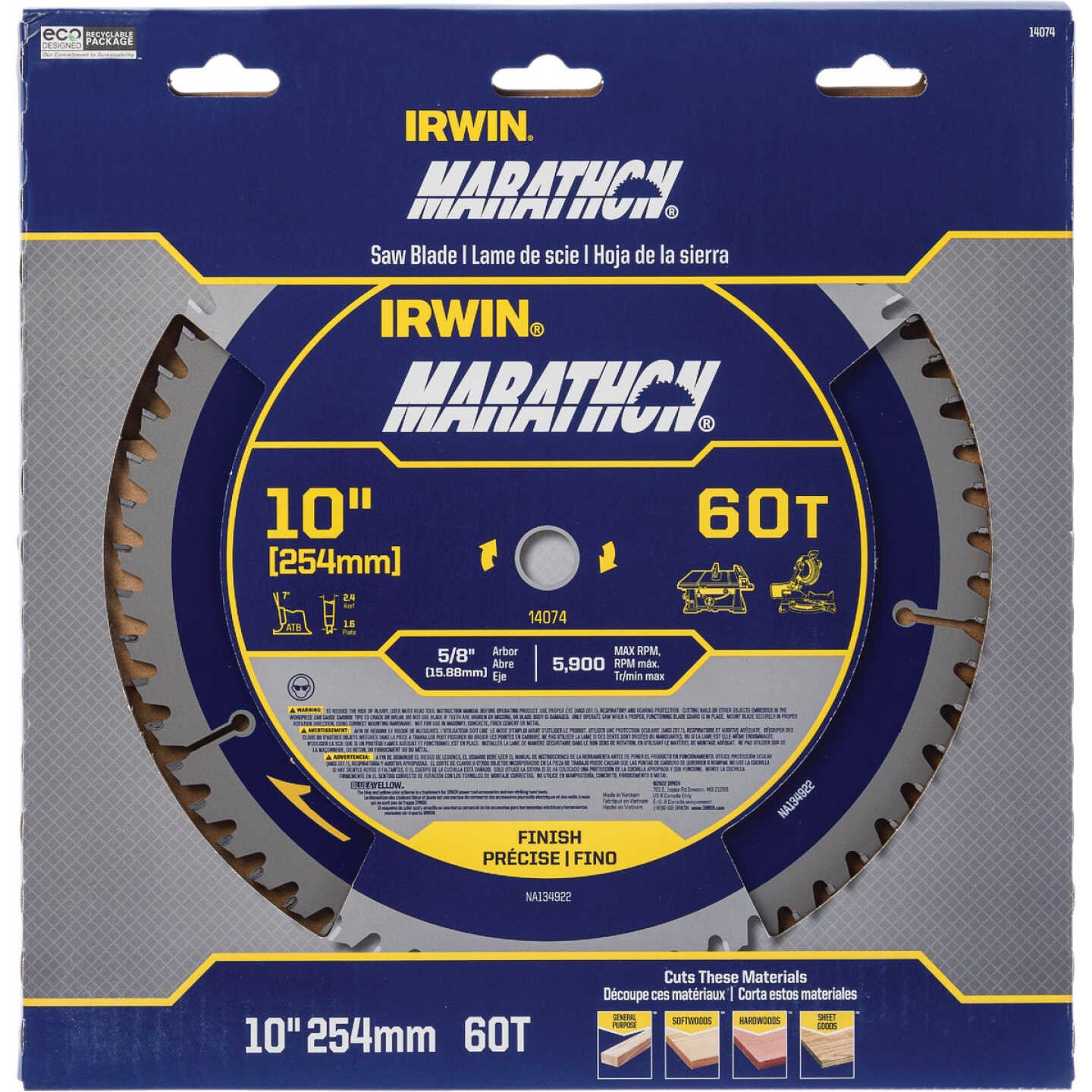 Irwin Marathon 10 In. 60-Tooth Trim/Finish Circular Saw Blade Image 2