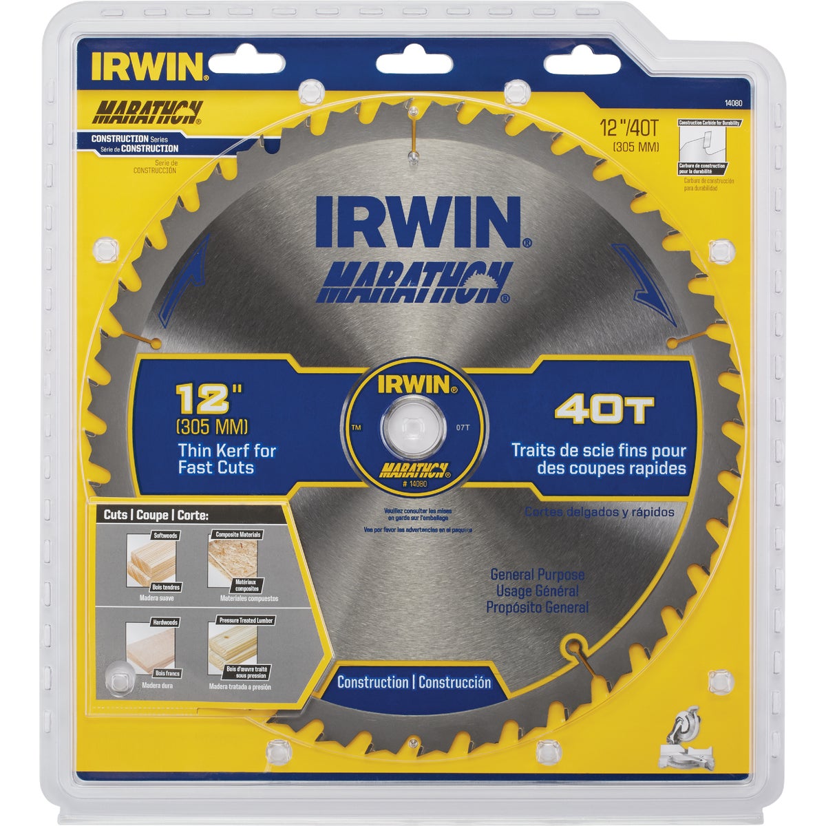 Irwin Marathon 12 In. 40-Tooth General Purpose Circular Saw Blade Image 3