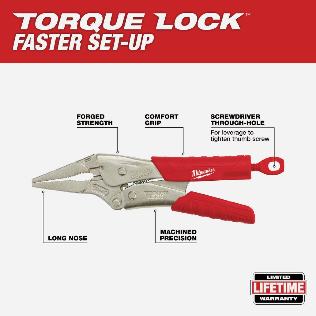 Milwaukee Torque 9 In. Long Nose Grip Locking Pliers Image 2