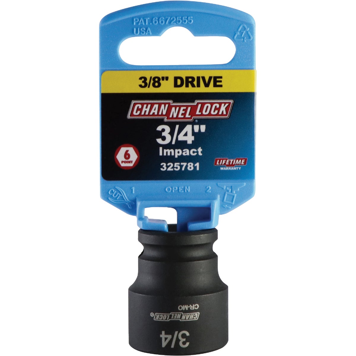 Channellock 3/8 In. Drive 3/4 In. 6-Point Shallow Standard Impact Socket Image 2