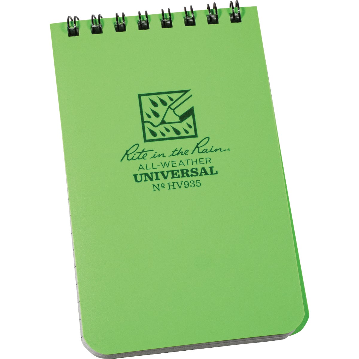 Rite in the Rain 3 In. x 5 In. 50-Sheet Top Spiral Hi Vis Green Notebook