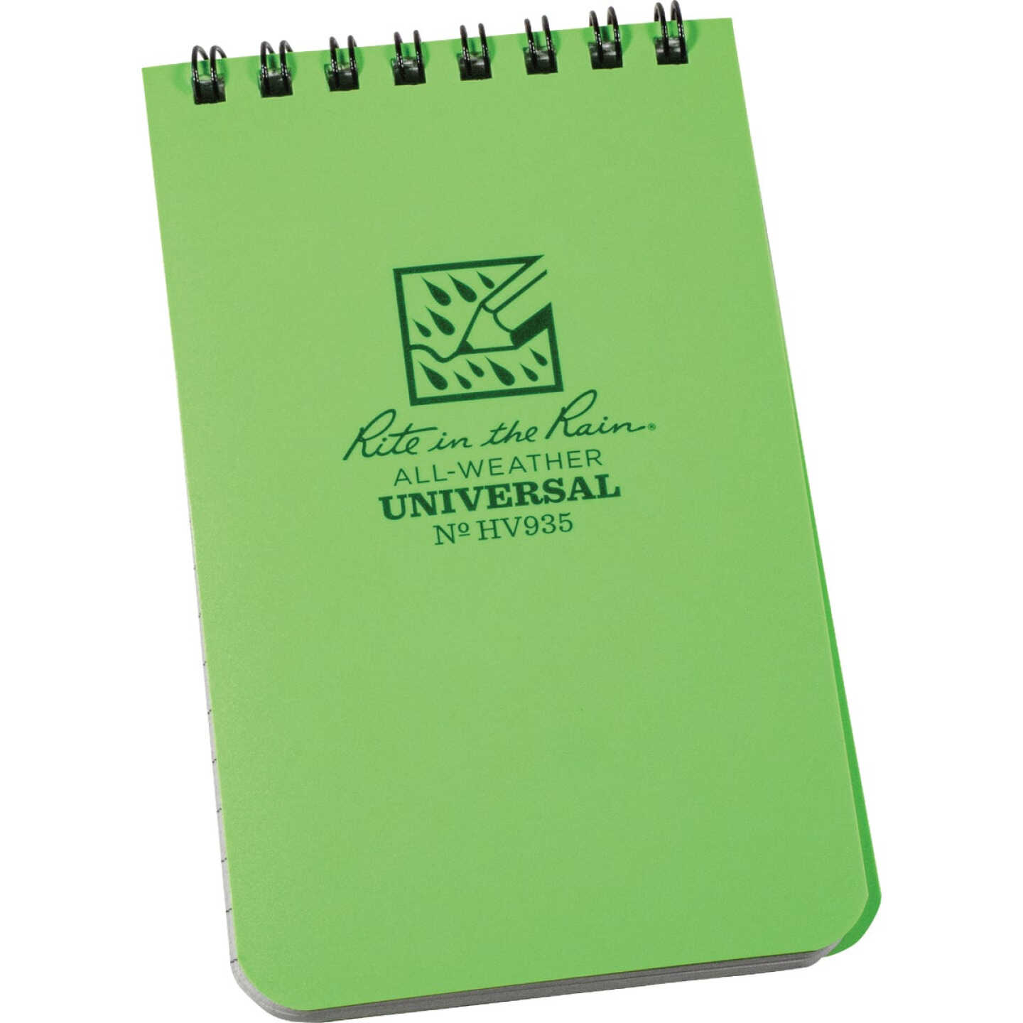 Rite in the Rain 3 In. x 5 In. 50-Sheet Top Spiral Hi Vis Green Notebook Image 1