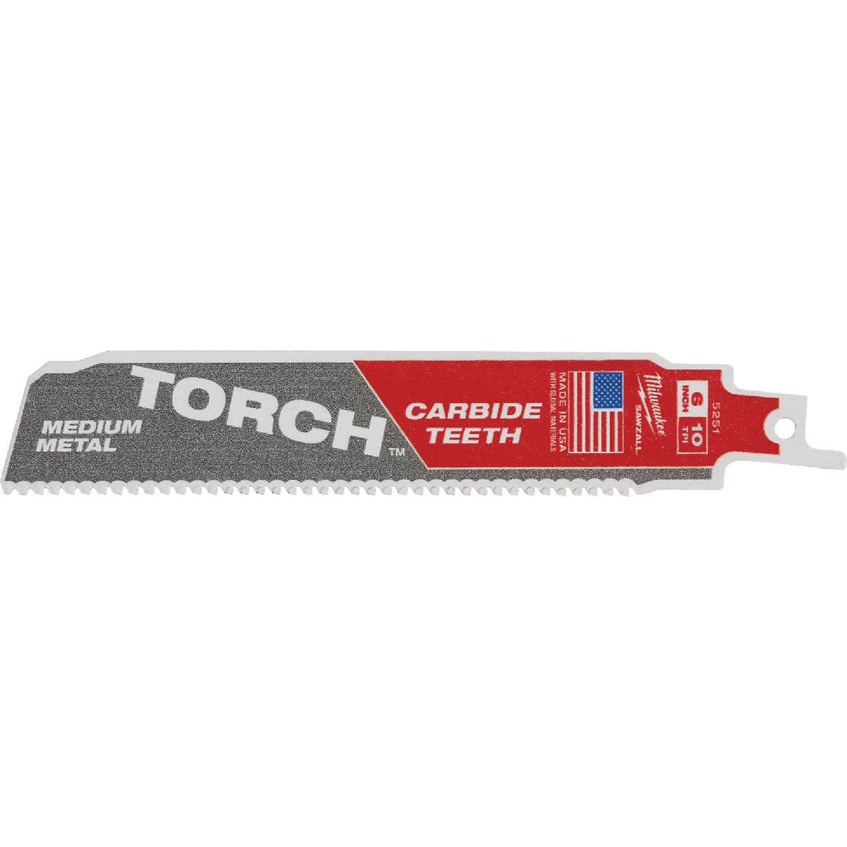 Milwaukee SAWZALL TORCH 6 In. 10 TPI Carbide Medium Metal Reciprocating Saw Blade Image 5