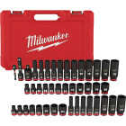 Milwaukee SHOCKWAVE Standard & Metric 3/8 In. Drive 6-Point Deep Impact Socket Set (43-Piece) Image 1