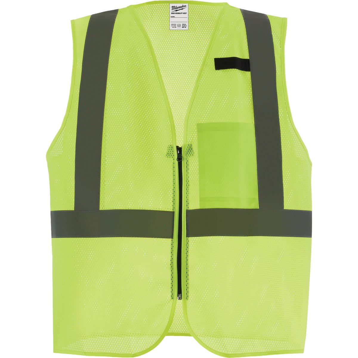 Milwaukee ANSI Class 2 High Vis Yellow Mesh Safety Vest, Small/Medium Image 1