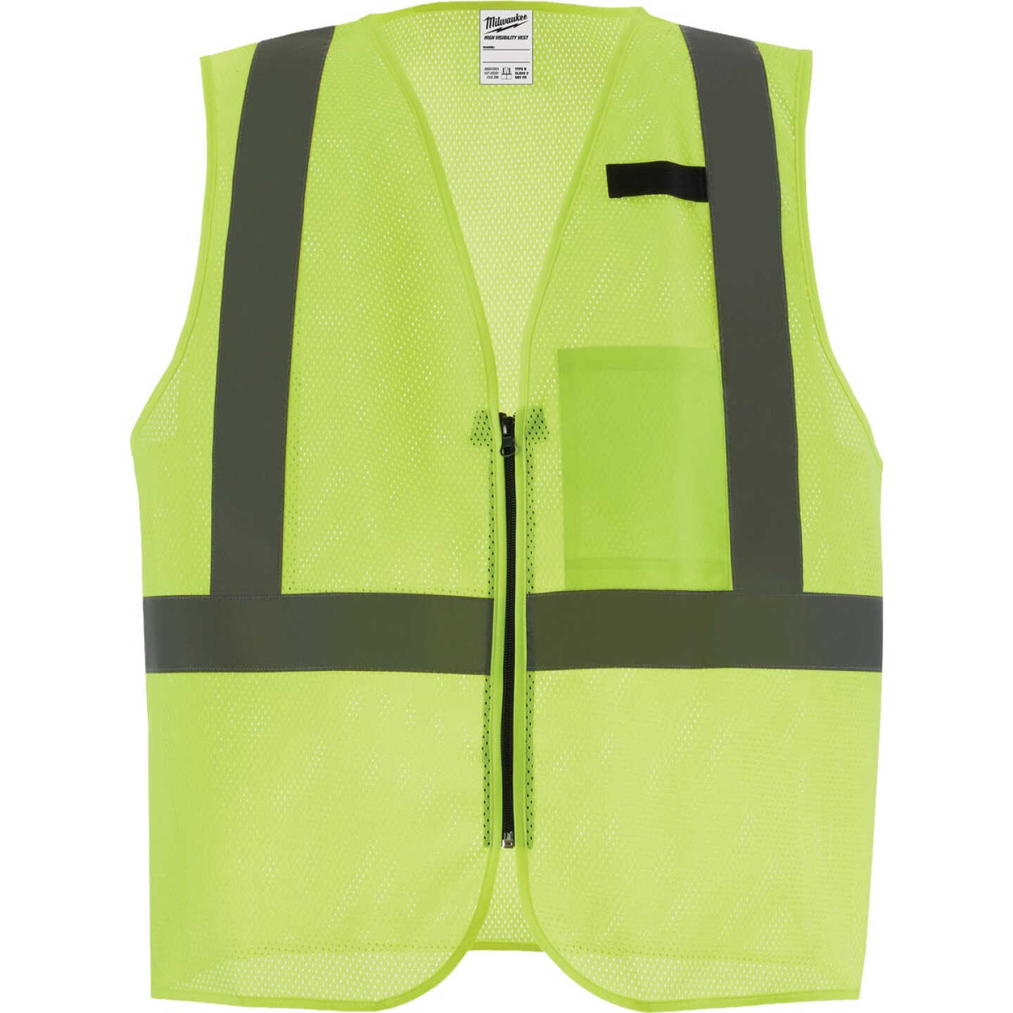 Milwaukee ANSI Class 2 High Vis Yellow Mesh Safety Vest, Small/Medium Image 1