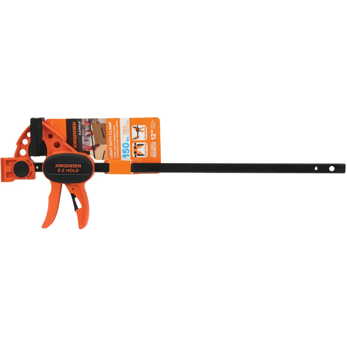 Jorgensen E-Z HOLD 12 In. Light-Duty Expandable One-Hand Bar Clamp