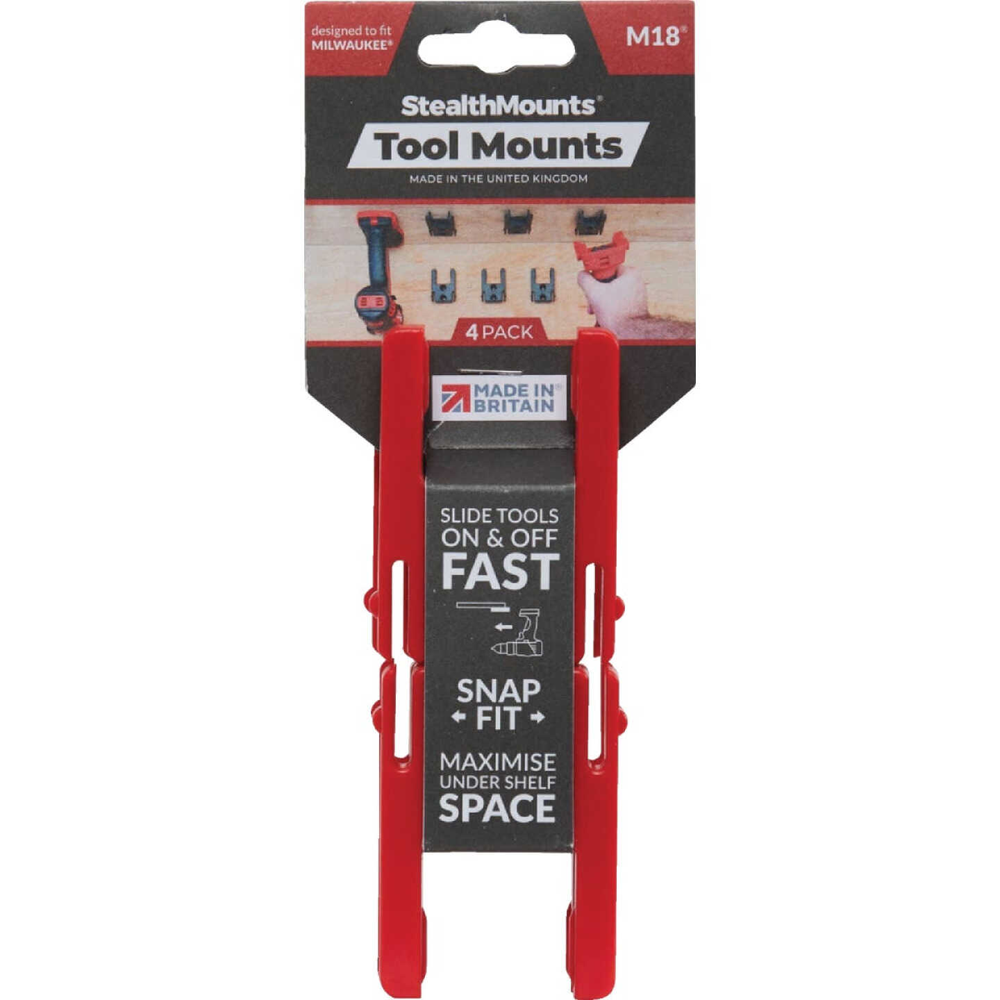 StealthMounts Tool Mounts for Milwaukee M18 (4-Pack) Image 3
