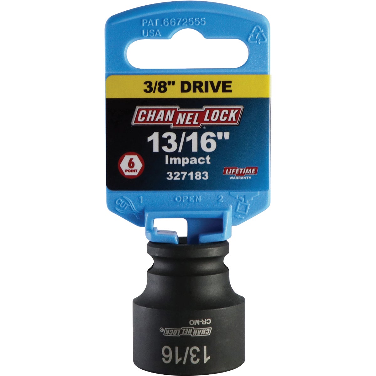 Channellock 3/8 In. Drive 13/16 In. 6-Point Shallow Standard Impact Socket Image 2