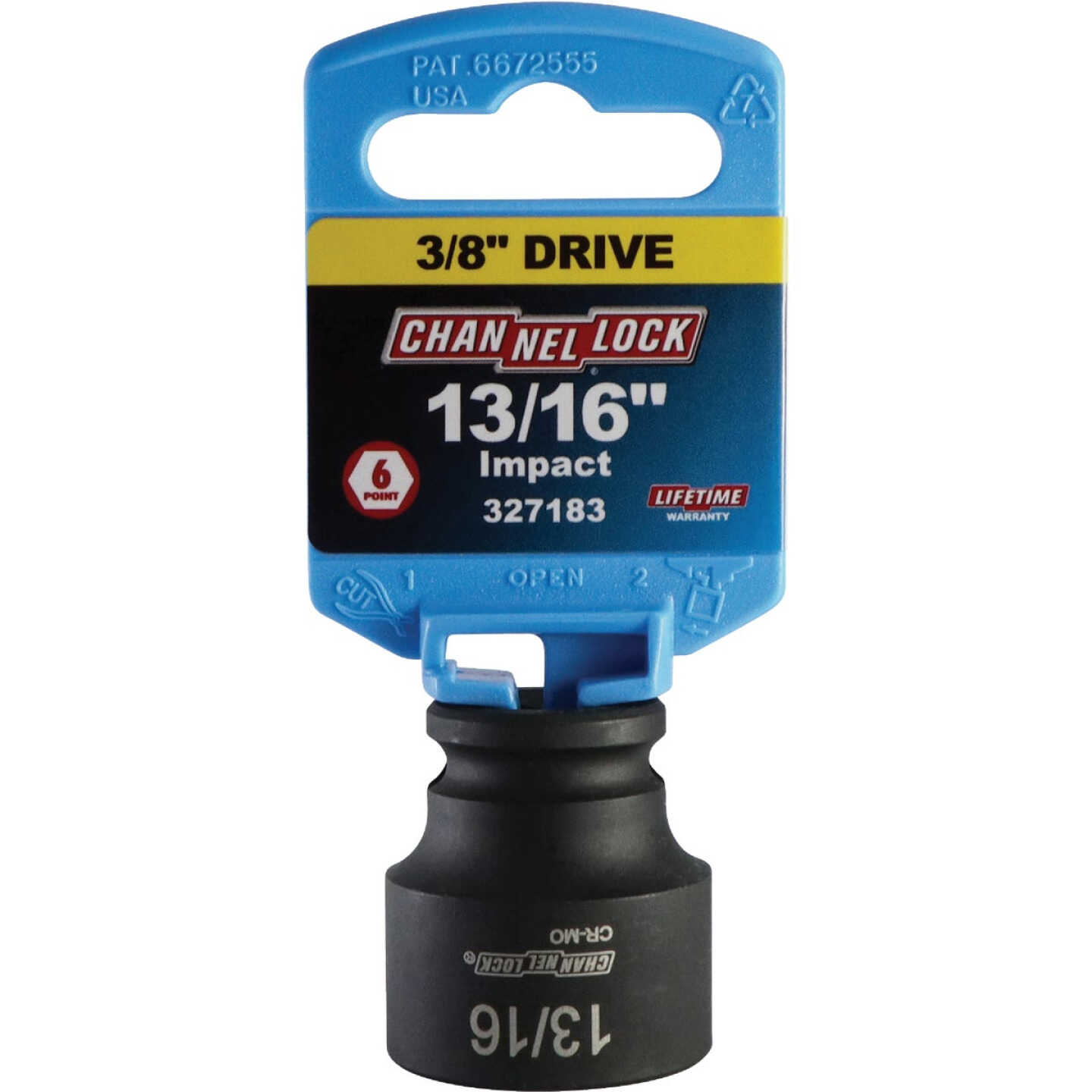 Channellock 3/8 In. Drive 13/16 In. 6-Point Shallow Standard Impact Socket Image 2