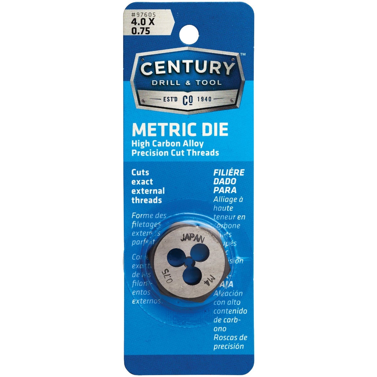 Century Drill & Tool 4.0x0.75 NPT 1 In. Across Flats Hexagon Pipe Die Image 1