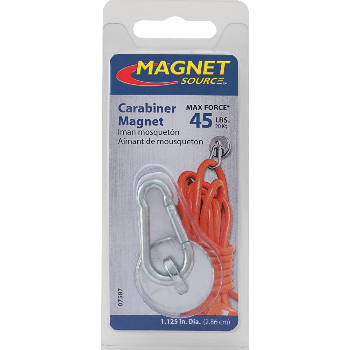MagnetSource Neodymium 45 Lb. Capacity Carabiner Magnet Hook Image 7