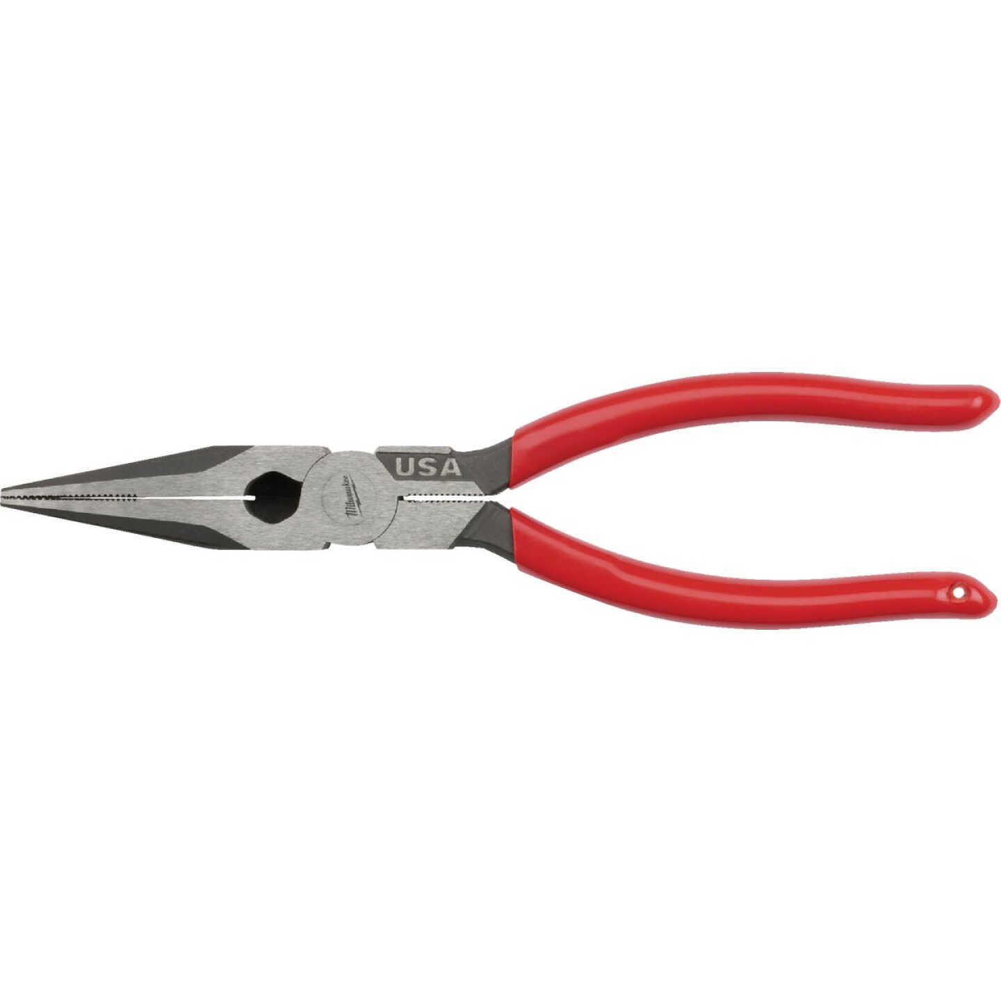 Milwaukee 8 In. Dipped Grip Long Nose Pliers (USA) Image 1