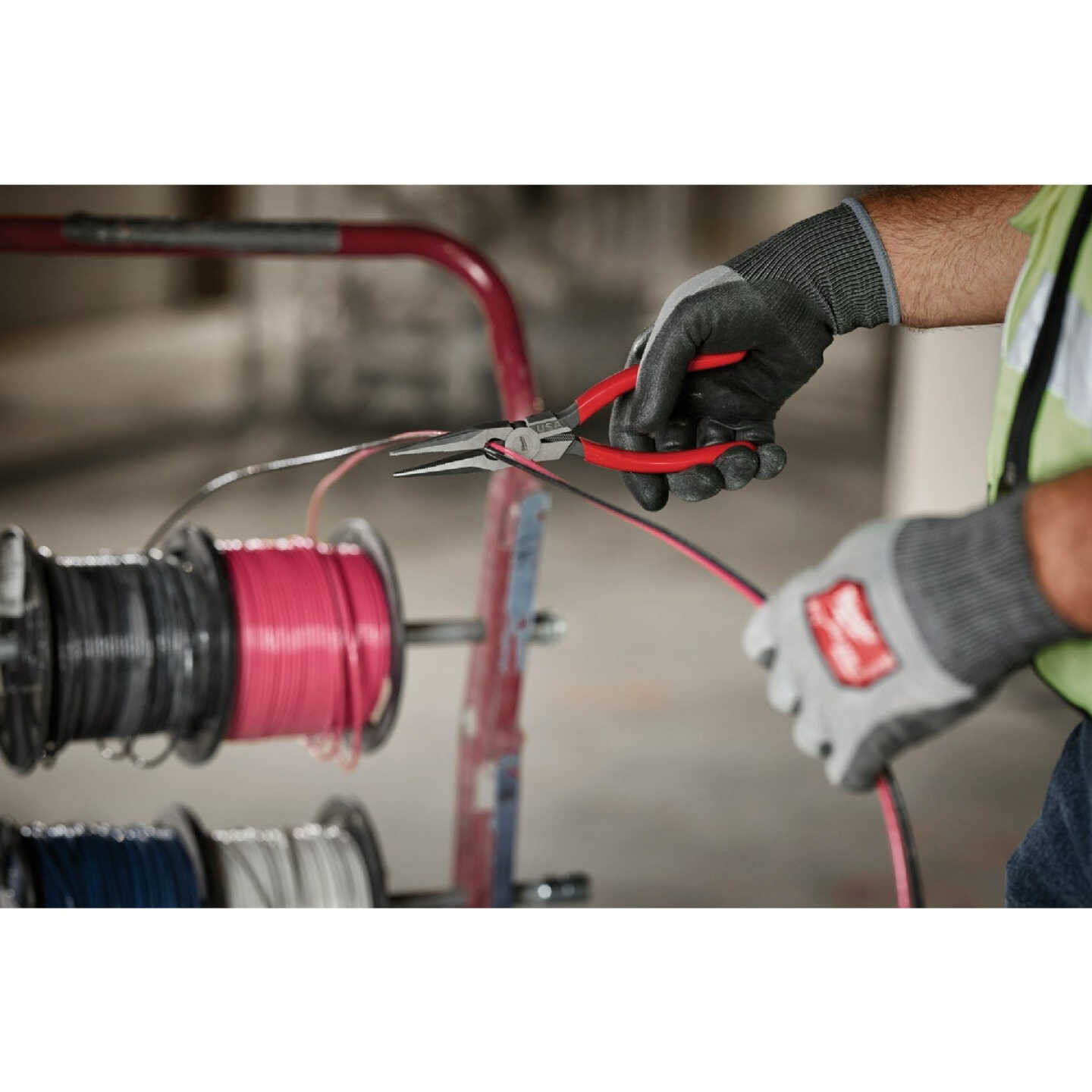 Milwaukee 8 In. Dipped Grip Long Nose Pliers (USA) Image 3