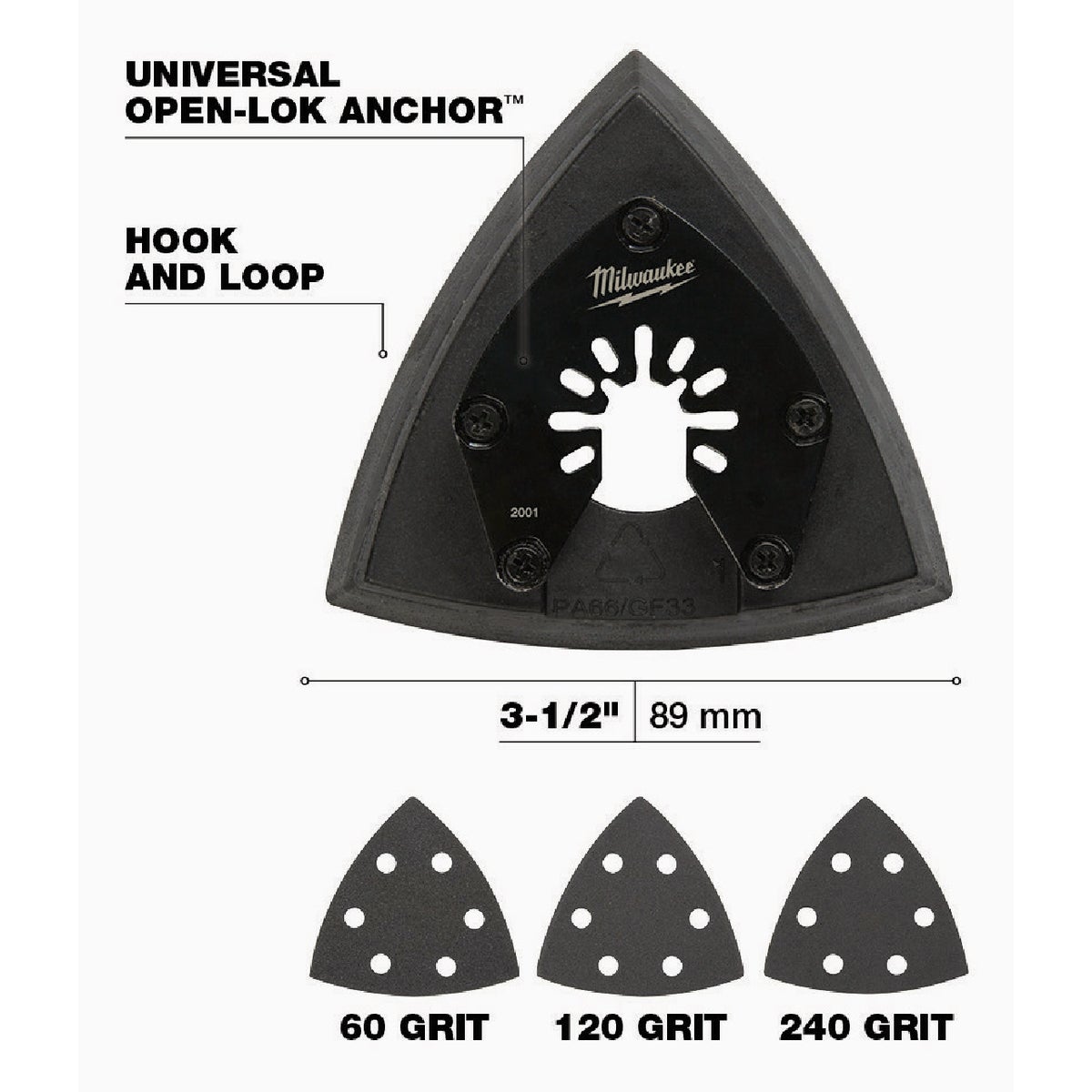 Milwaukee OPEN-LOK 3-1/2 In. 60/120/240 Grit Pad & Sanding Variety Pack (10-Pack) Image 2