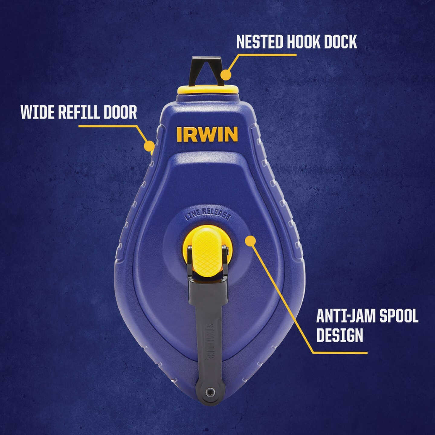 Irwin STRAIT-LINE Speed-Line 100 Ft. Chalk Line Reel and Chalk, Red Image 3