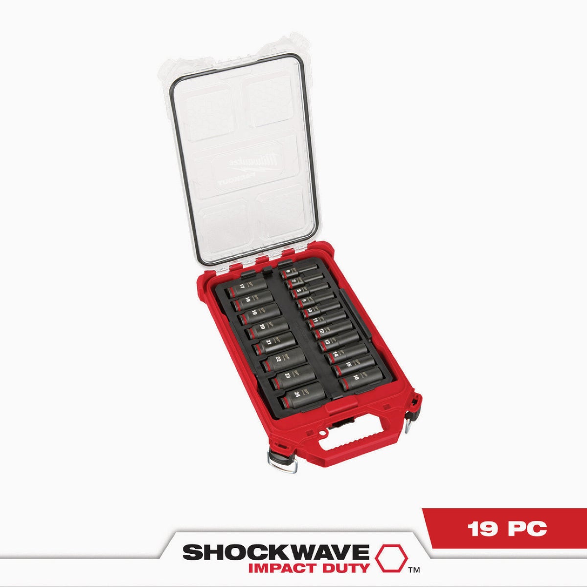 Milwaukee SHOCKWAVE Metric 3/8 In. Drive 6-Point Deep Impact Driver Set with PACKOUT Organizer (19-Piece) Image 3