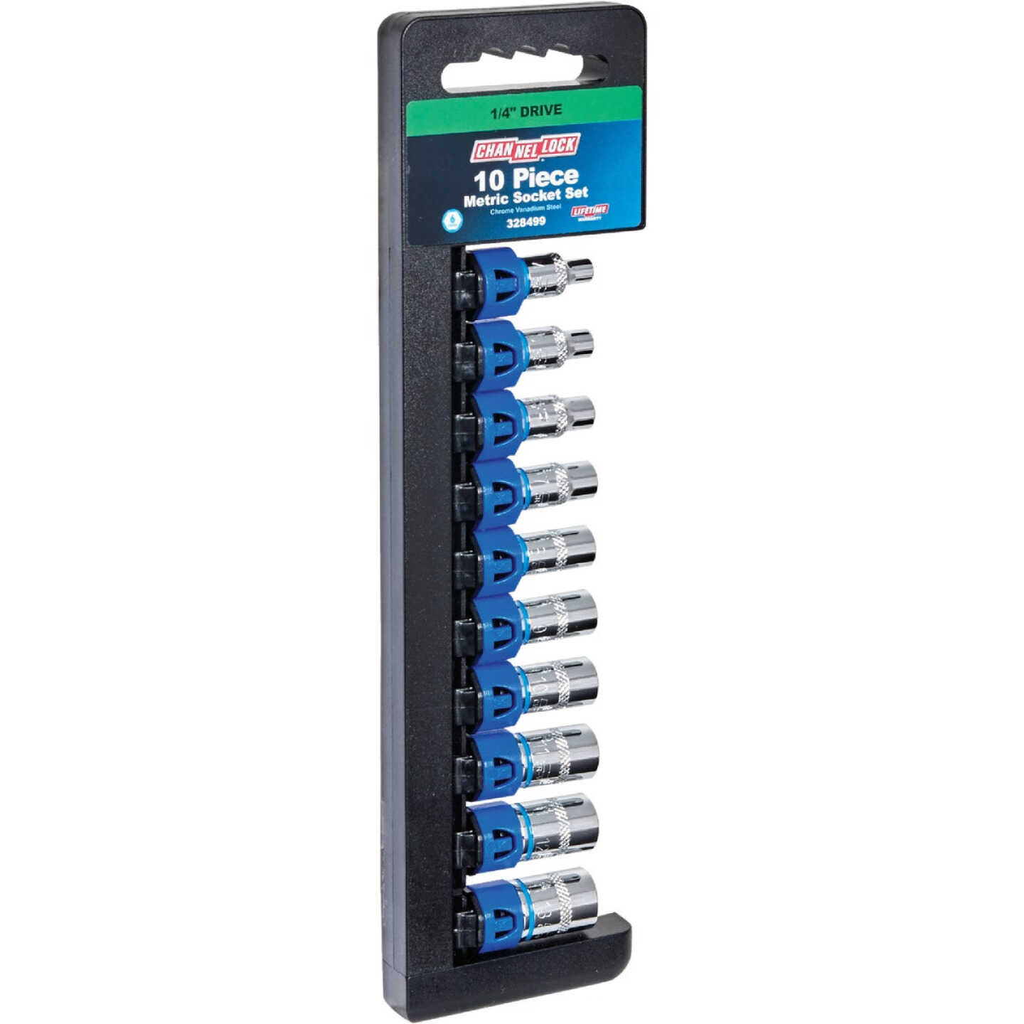 Channellock Metric 1/4 In. Drive 6-Point Shallow Socket Set (10-Piece) Image 1