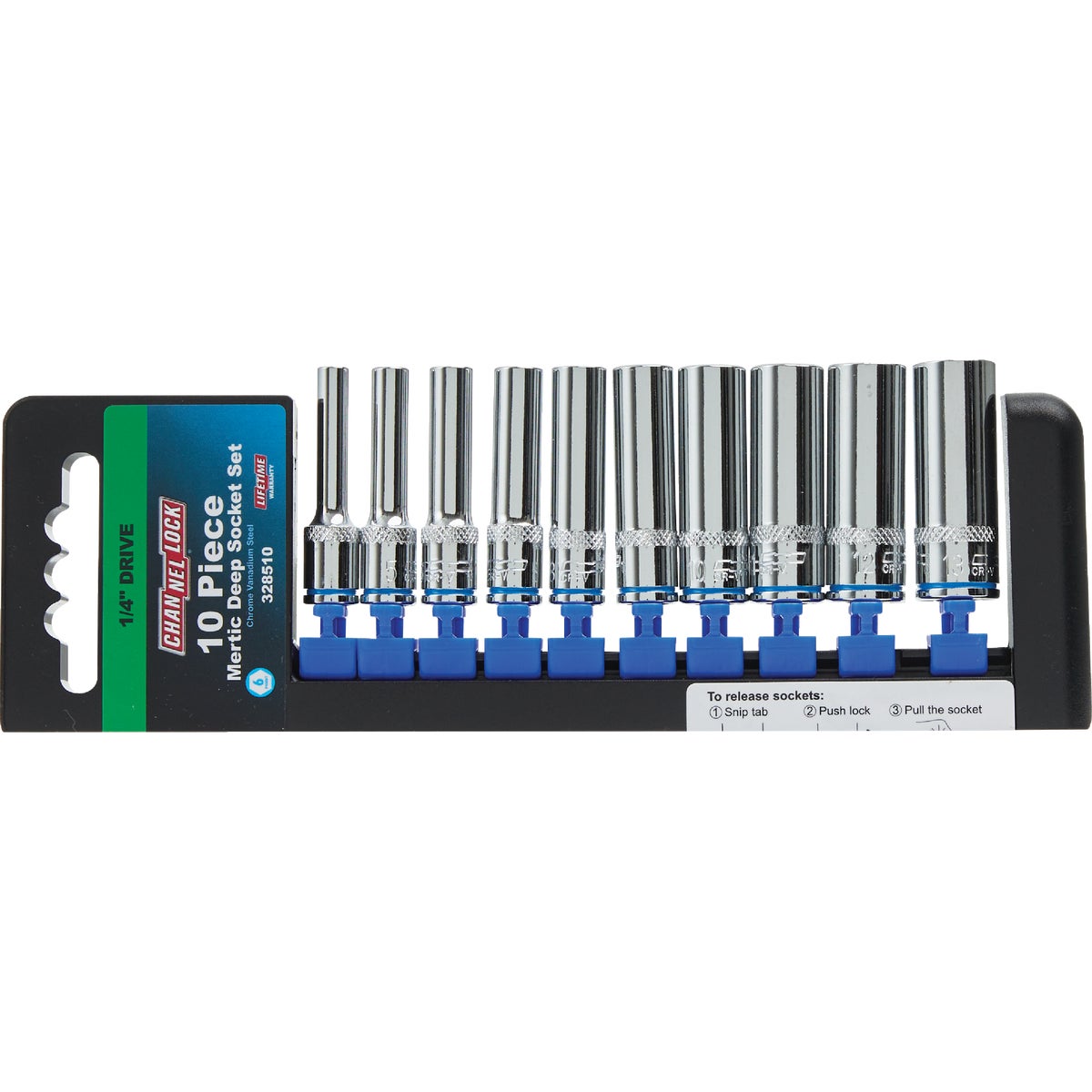 Channellock Metric 1/4 In. Drive 6-Point Deep Socket Set (10-Piece) Image 7