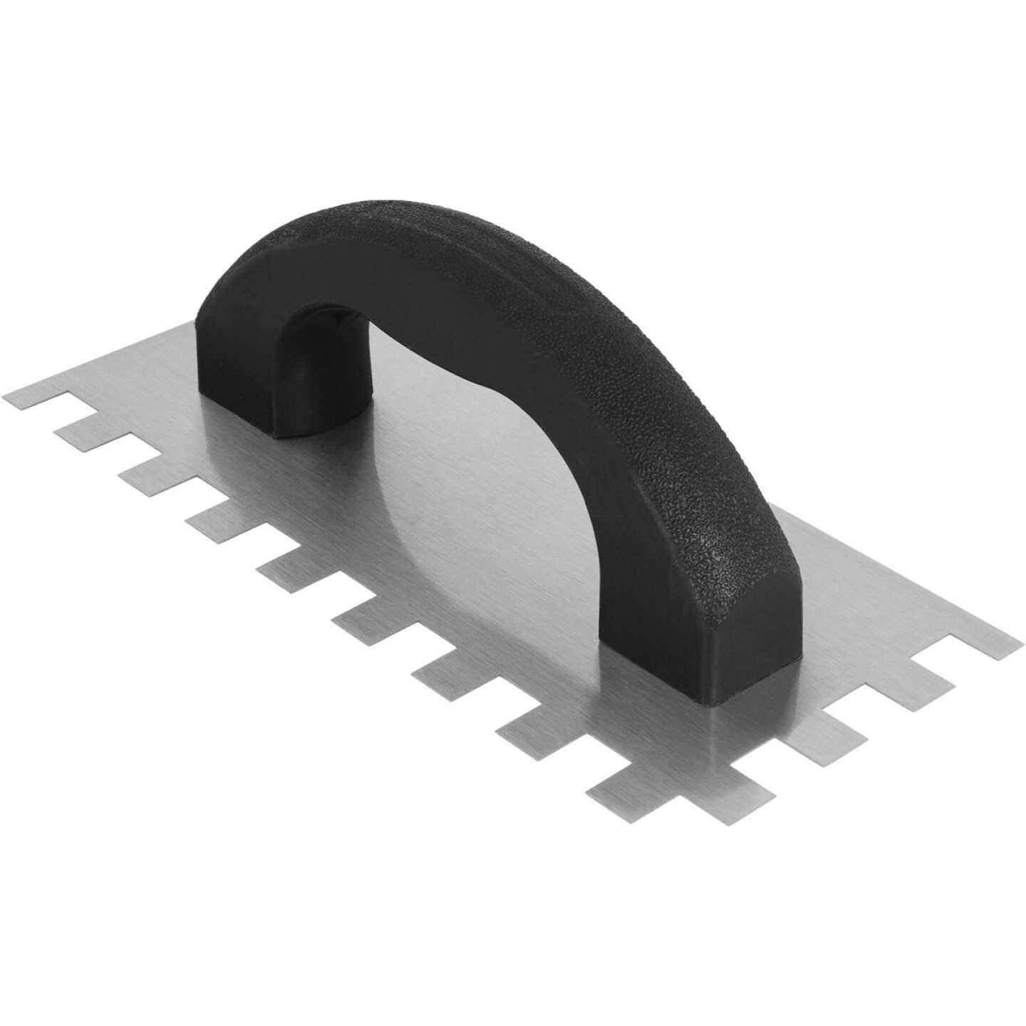 QEP 1/2 In. x 1/2 In. x 1/2 In. Steel Economy Square-Notched Trowel with D-Handle Image 1