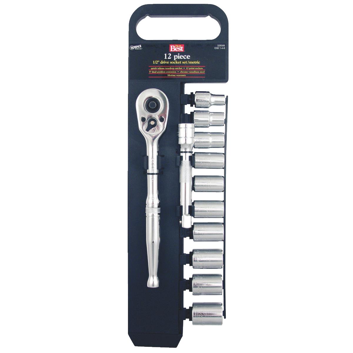 12PC MET 1/2" SOCKET SET