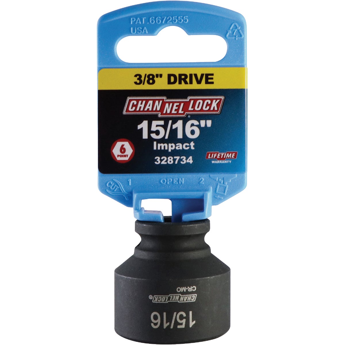 Channellock 3/8 In. Drive 15/16 In. 6-Point Shallow Standard Impact Socket Image 2