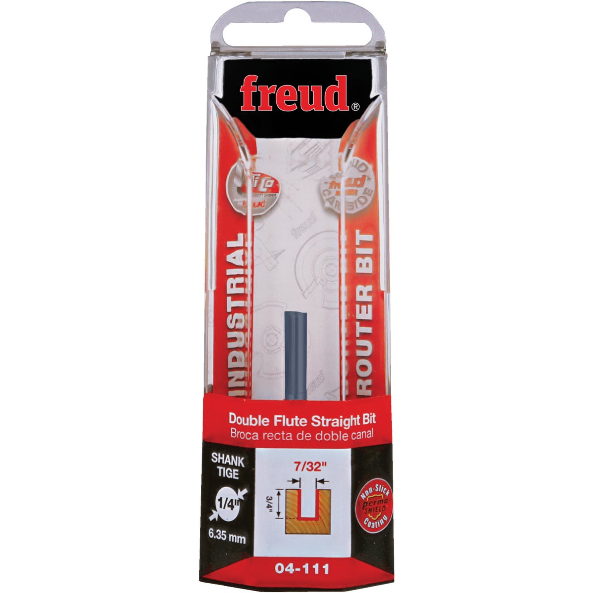Freud 7/32 In. x 3/4 In. Double Flute Straight Router Bit Image 1