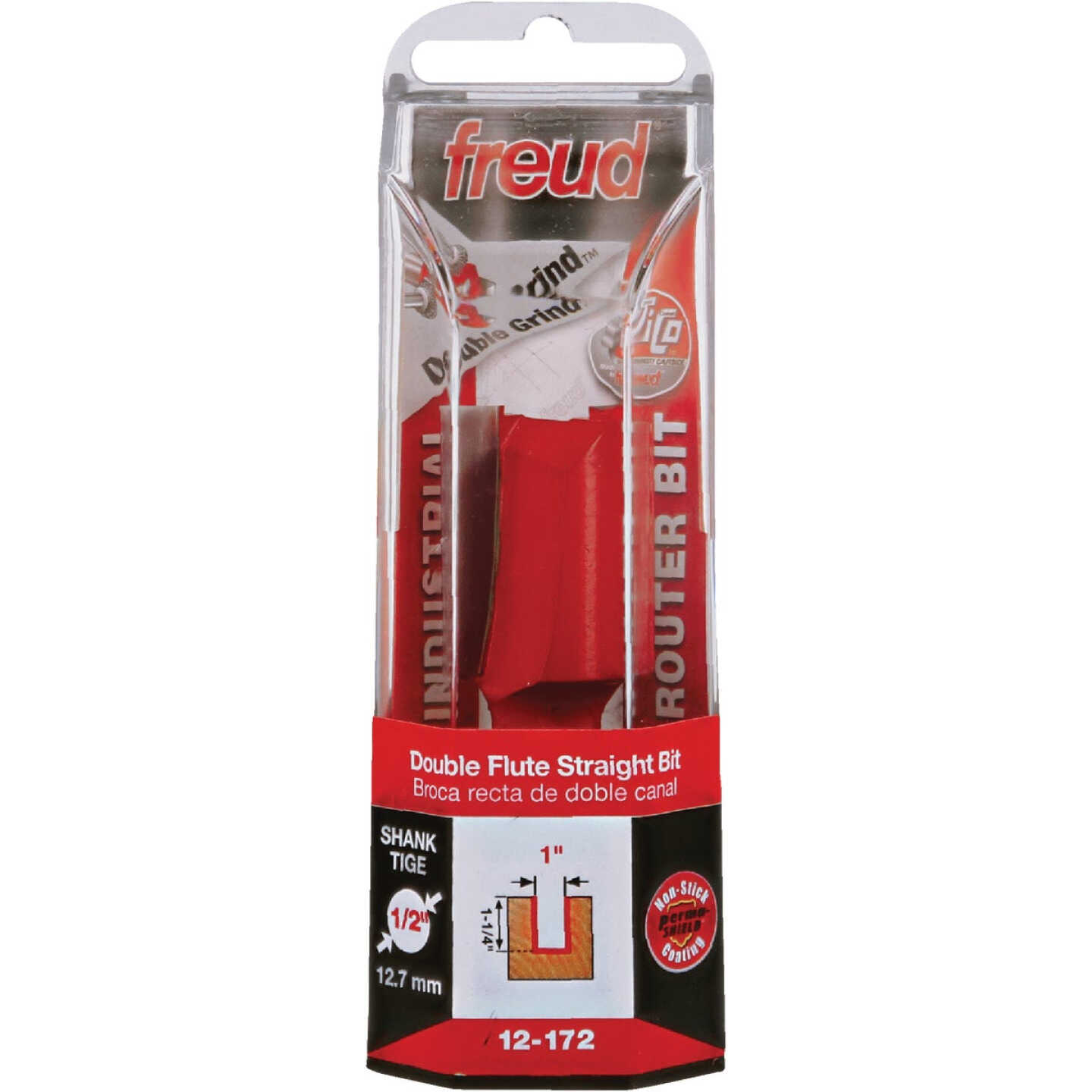 Freud 1 In. x 1-1/4 In. Double Flute Eclipse Grind Straight Router Bit Image 1