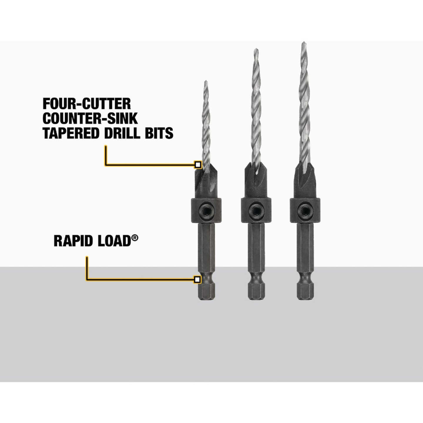 DeWalt 3-Piece Rapid Load Countersink Bit Set Image 3