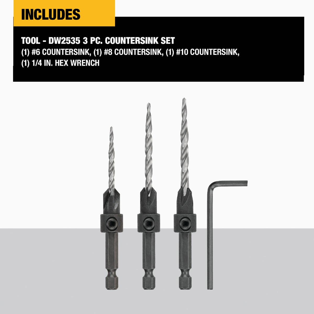 DeWalt 3-Piece Rapid Load Countersink Bit Set Image 2
